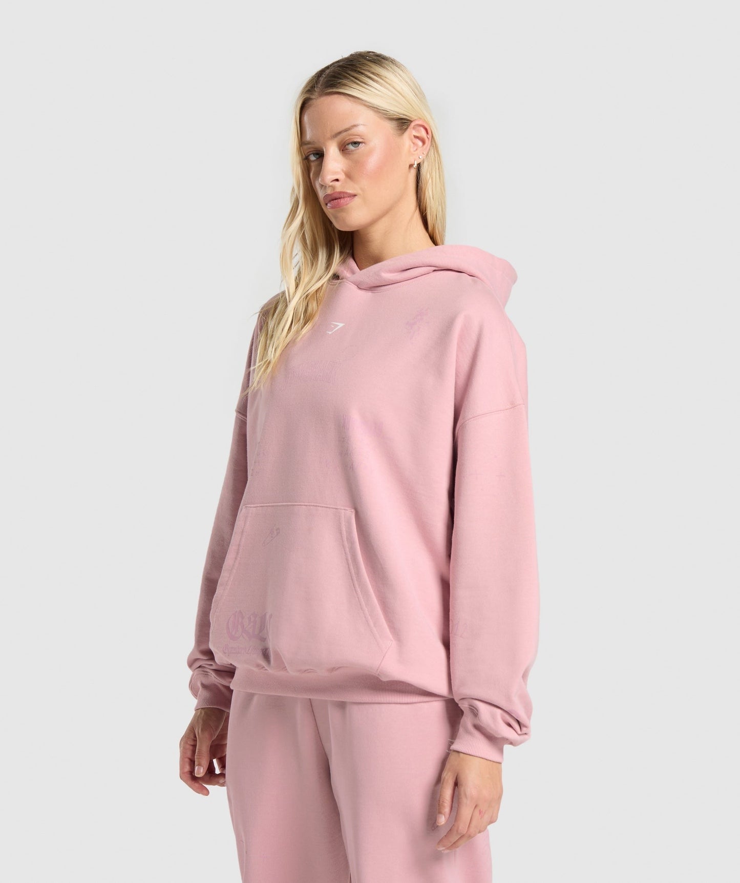 Gymshark Scribble Oversized Hoodie - Light Pink