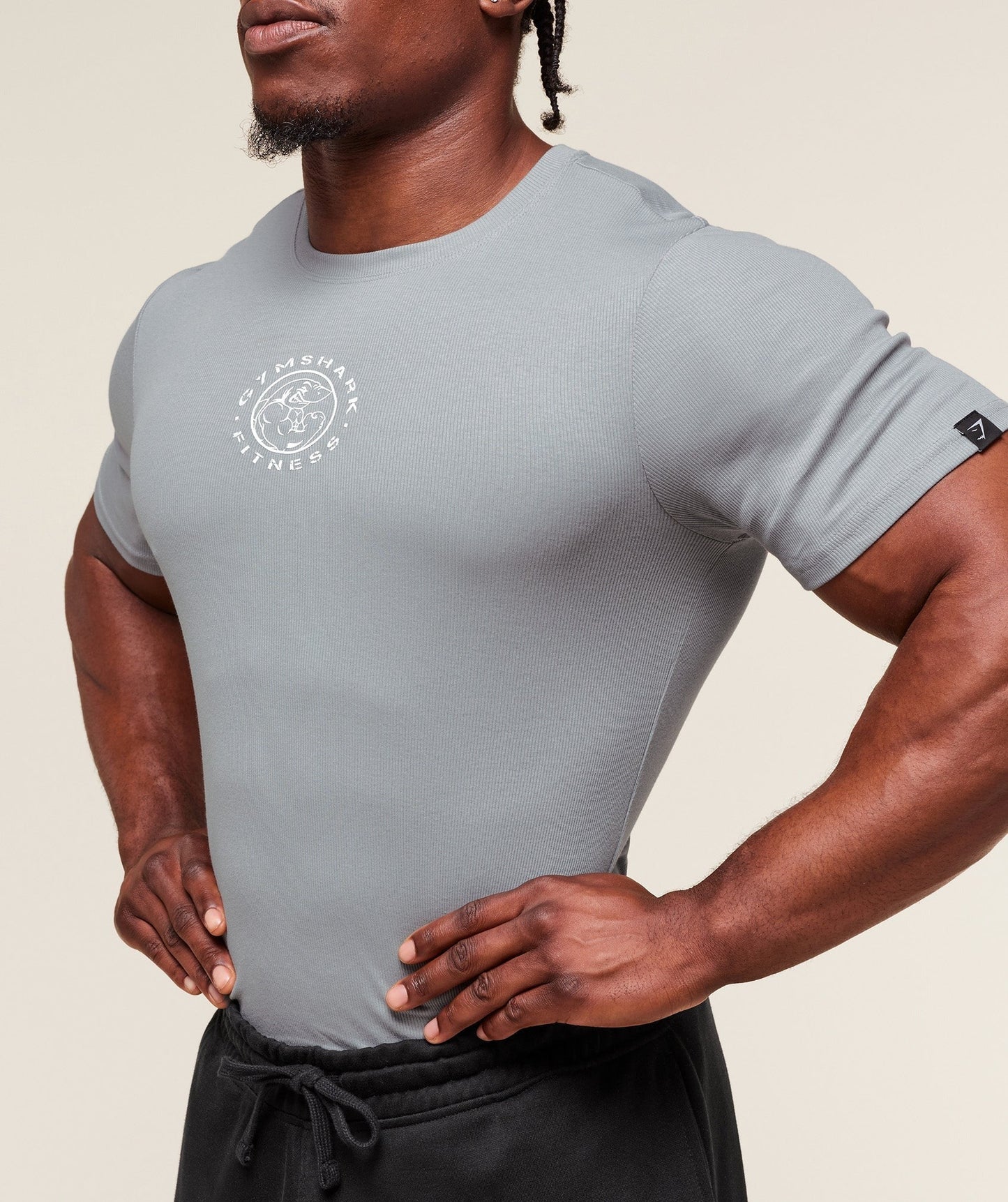 Gymshark Legacy Ribbed T-Shirt - Denim Grey