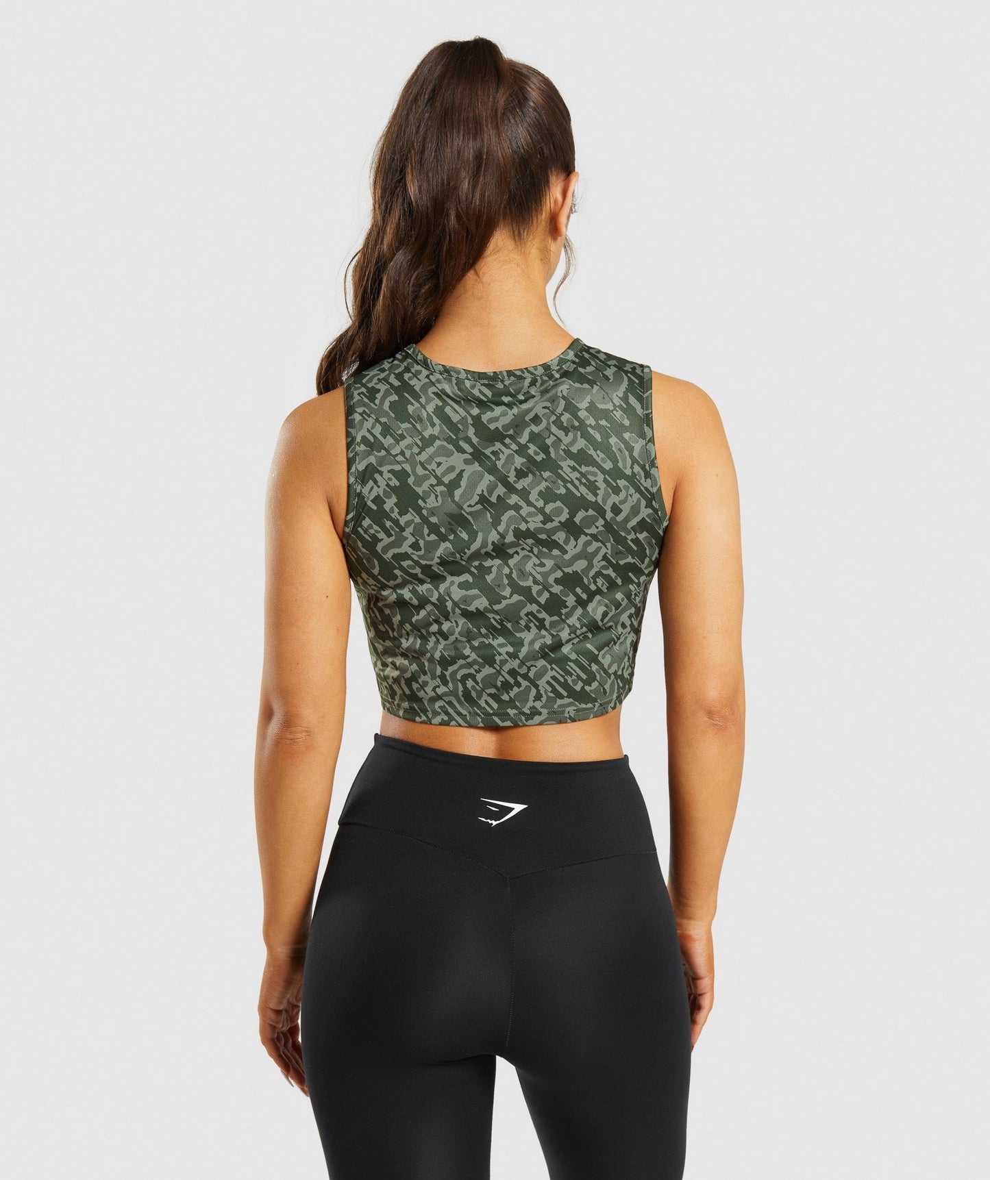 Gymshark Training Crop Tank - Green Print