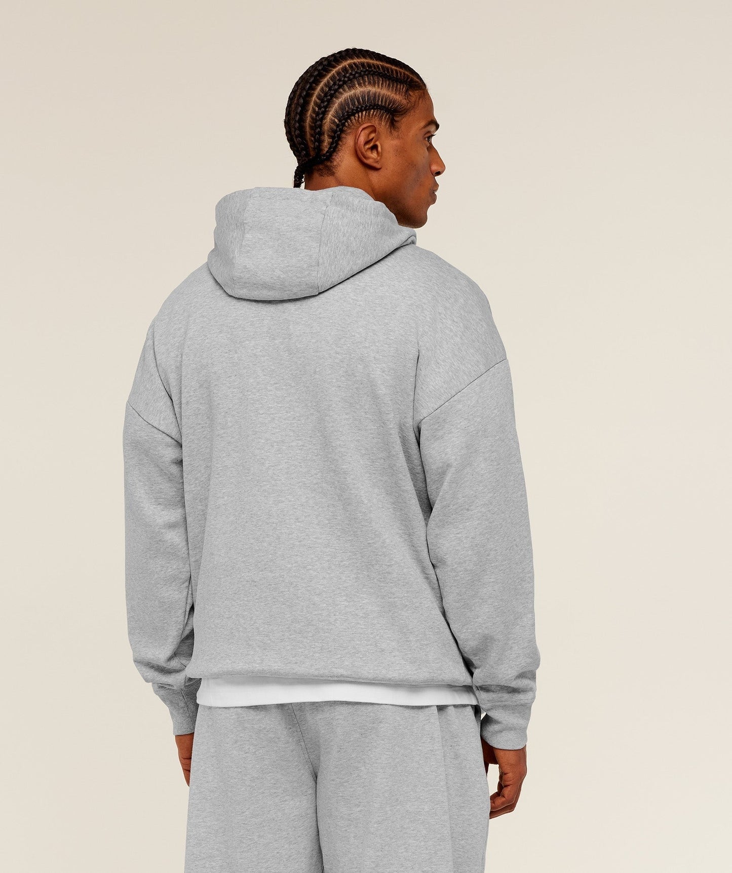 Gymshark 12 Graphic Hoodie - Light Grey Core Marl