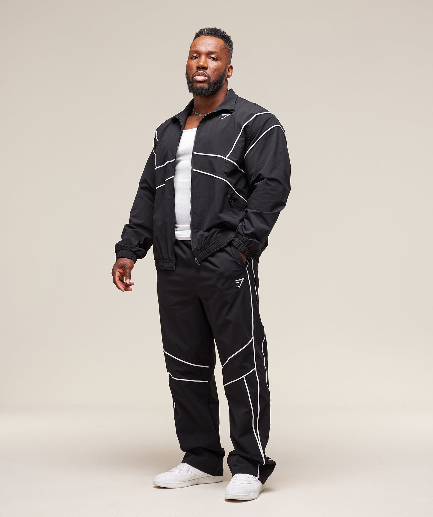 Gymshark Retro Crinkle Track Jacket - Black