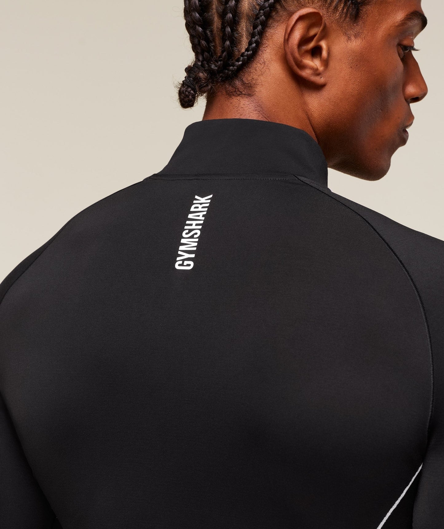 Gymshark Clean Contour Seamless 1/4 Zip - Black/White