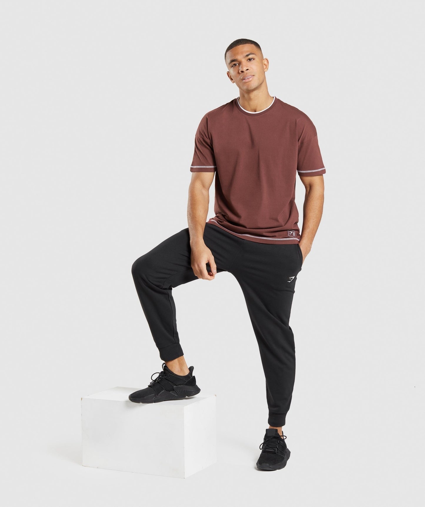 Gymshark Recess T-Shirt - Cherry Brown/White