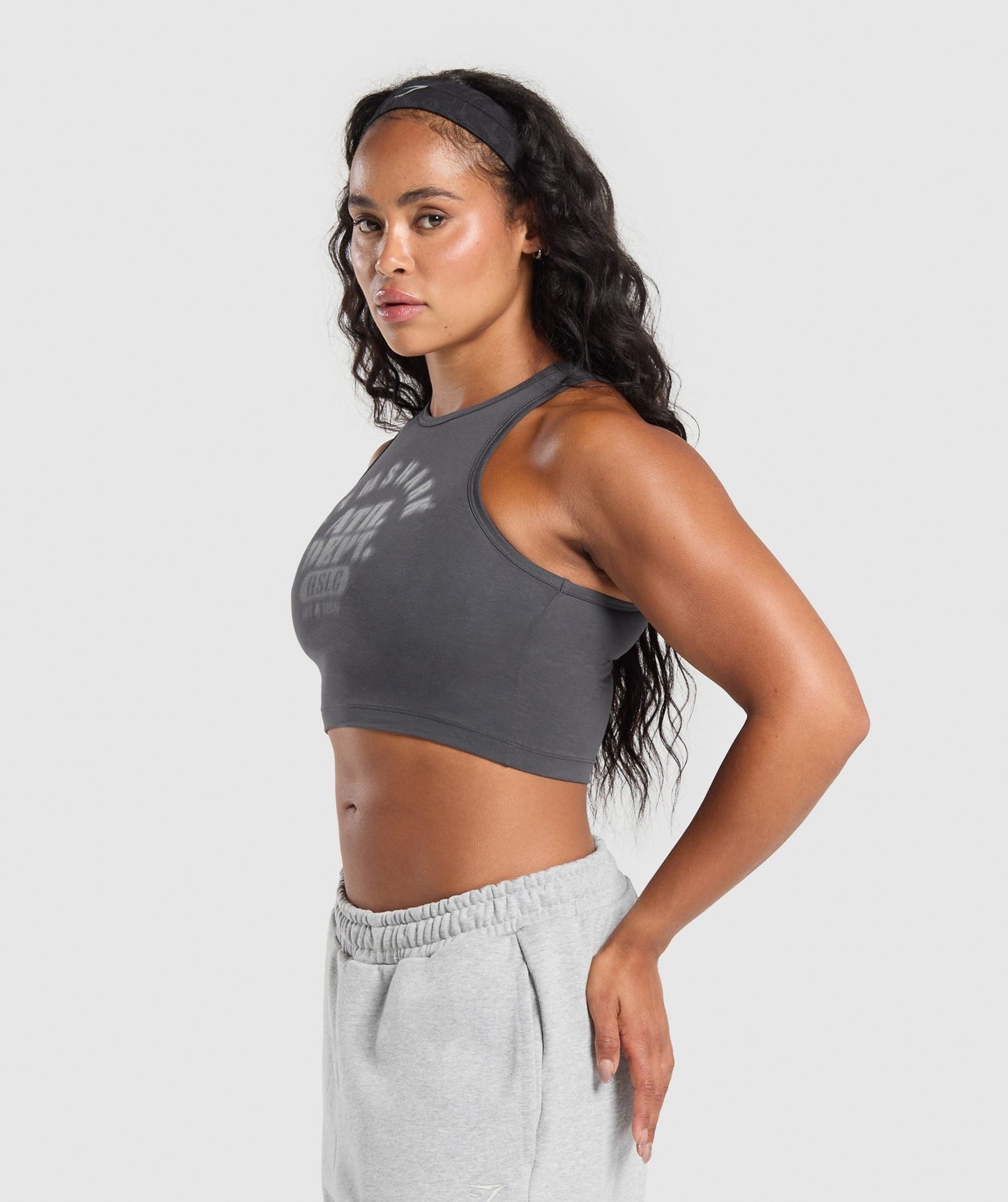 Gymshark Ath Dept Cropped Tank - Asphalt Grey