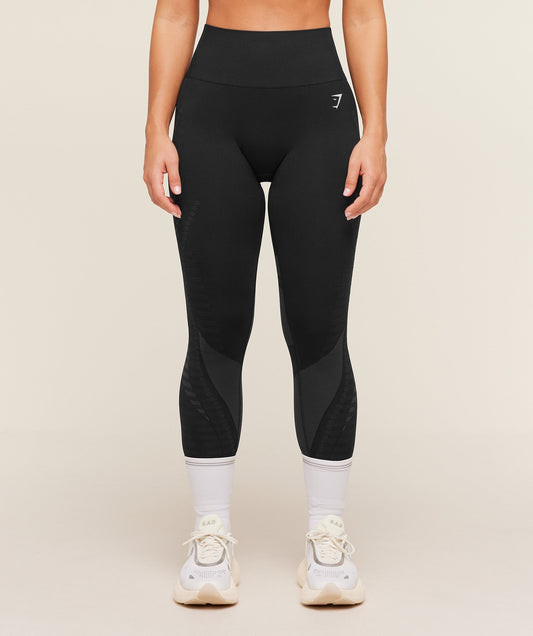 Gymshark Running Seamless Leggings - GS Black/GS Asphalt Grey