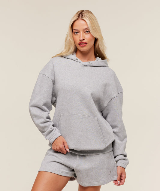 Gymshark Rest Day Sweats 2.0 Oversized Hoodie - Light Grey Core Marl