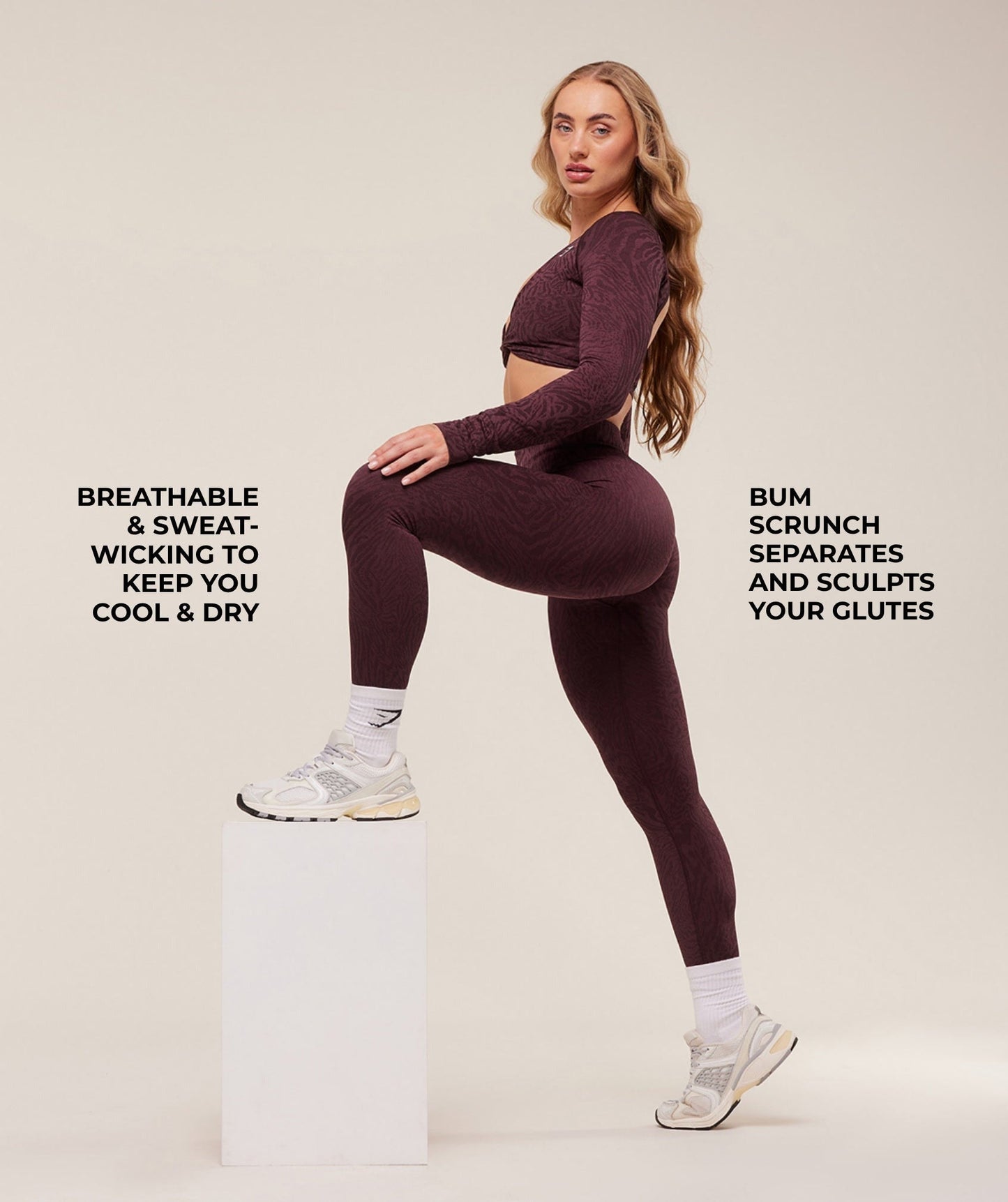 Gymshark Adapt Animal Seamless Leggings - Cherry Purple/Reset Pink