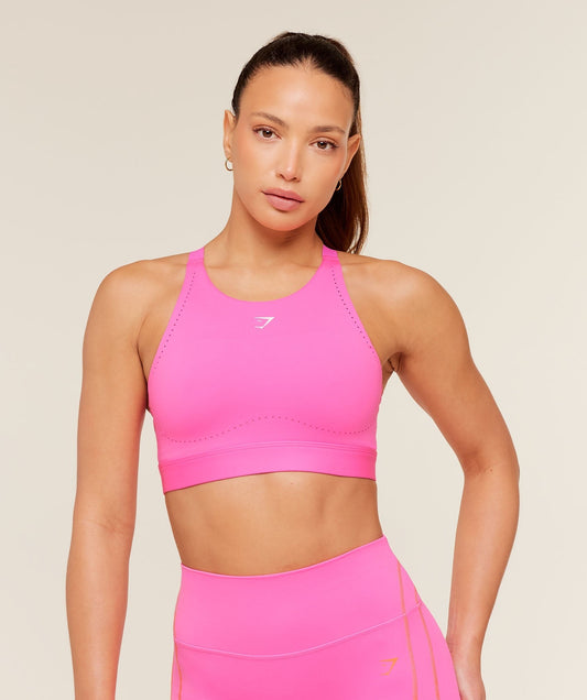 Gymshark High Coverage High Support Sports Bra - Electric Pink