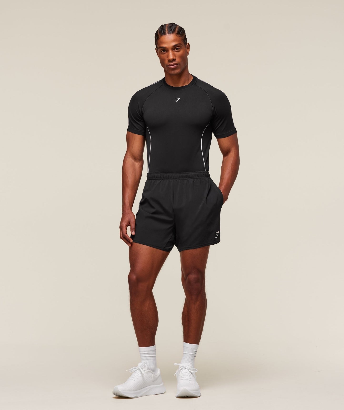 Gymshark Clean Contour Seamless T-Shirt - Black/White