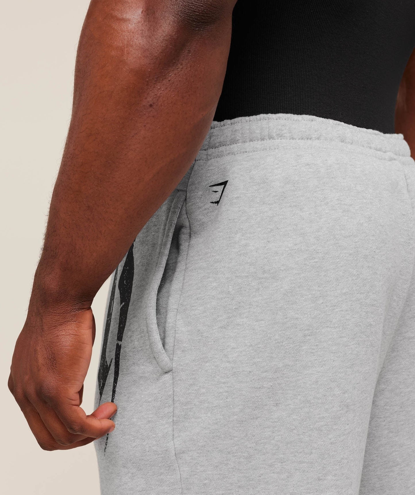 Gymshark Fade Graphic Straight Leg Joggers - Light Grey Core Marl