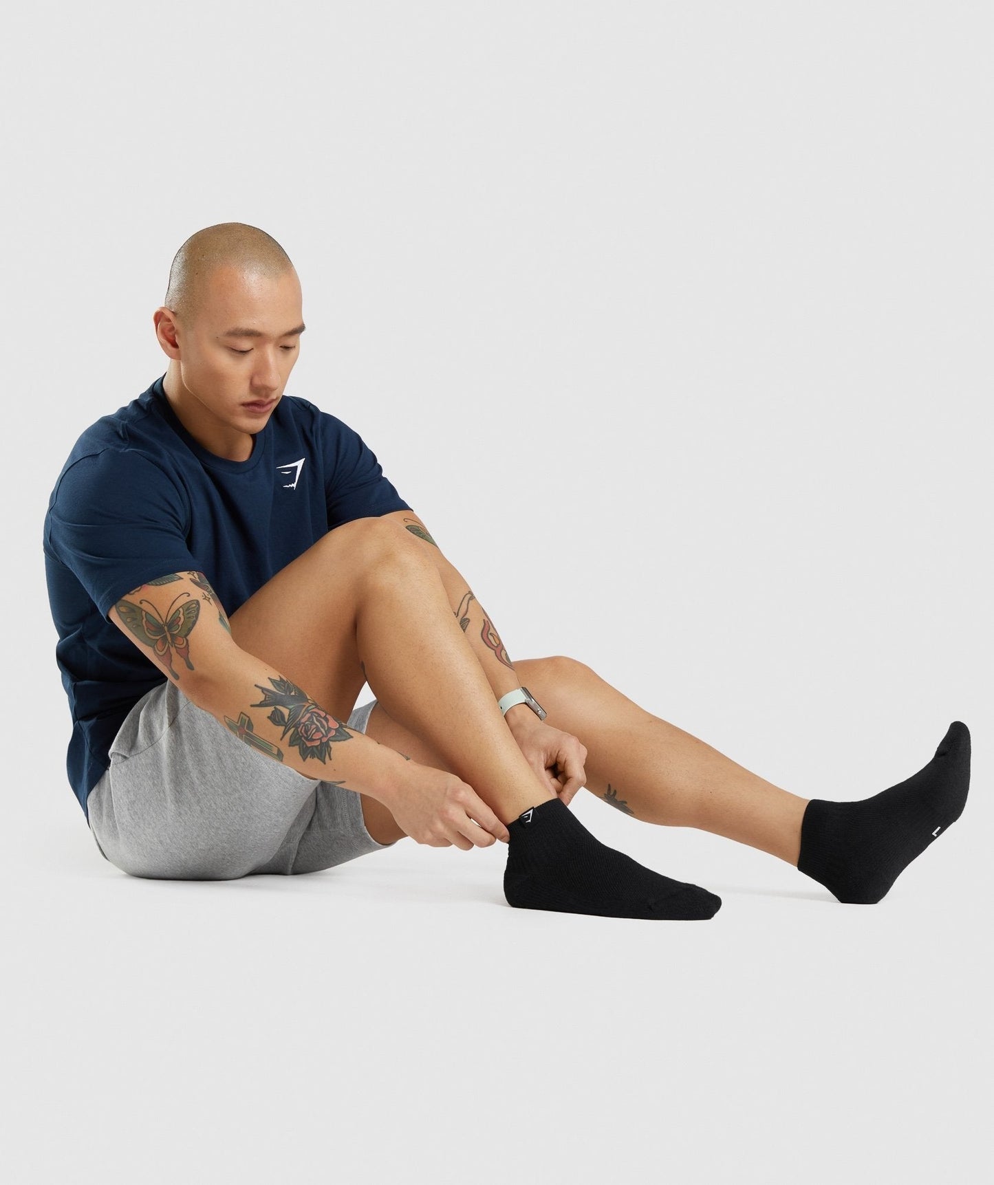 Gymshark Woven Tab Sneaker Socks 3pk - Black