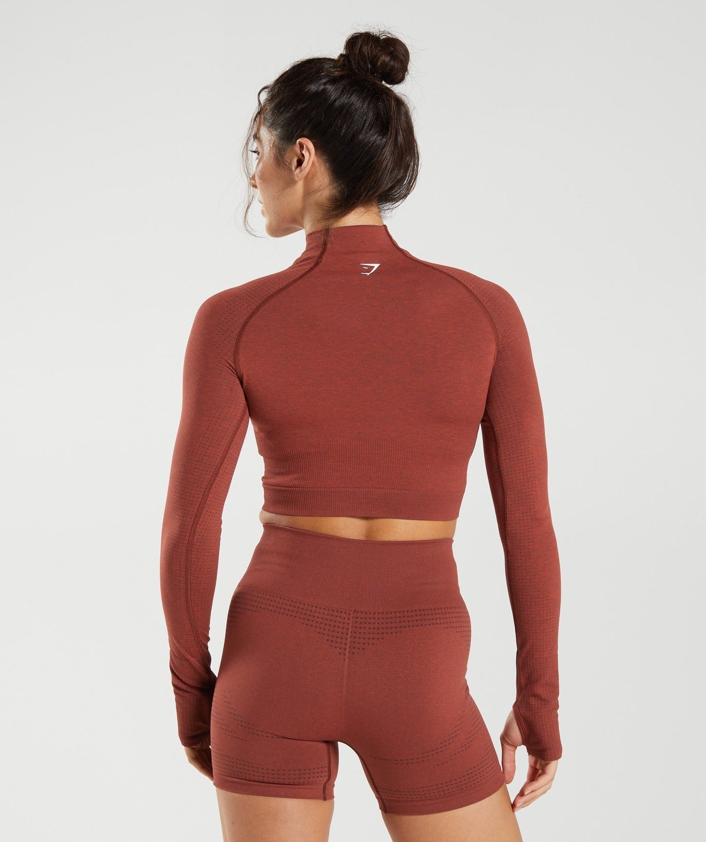 Gymshark Vital High Neck Midi Top - Brick Red