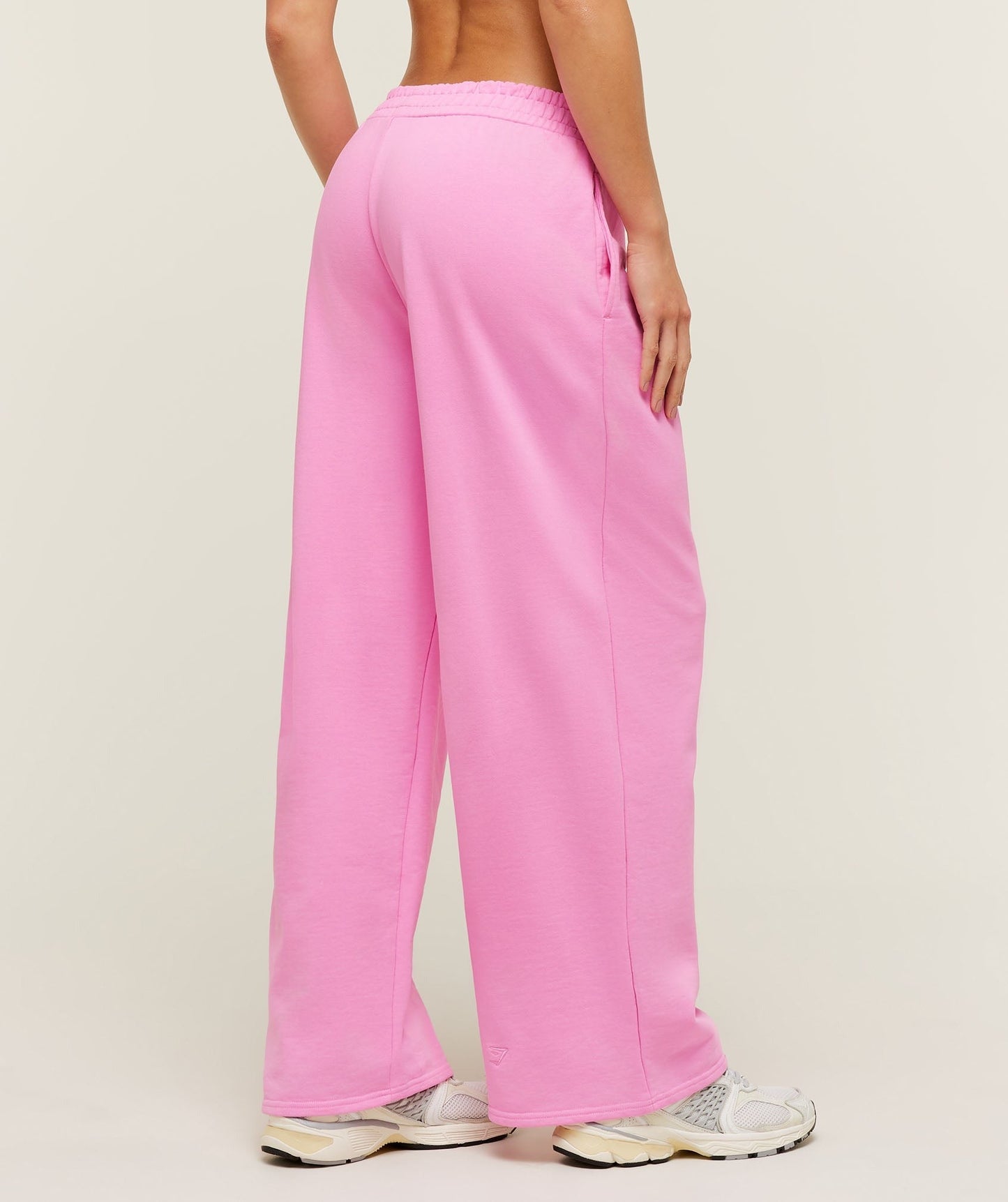 Gymshark Script Embroidery Wide Leg Pants - Focus Pink