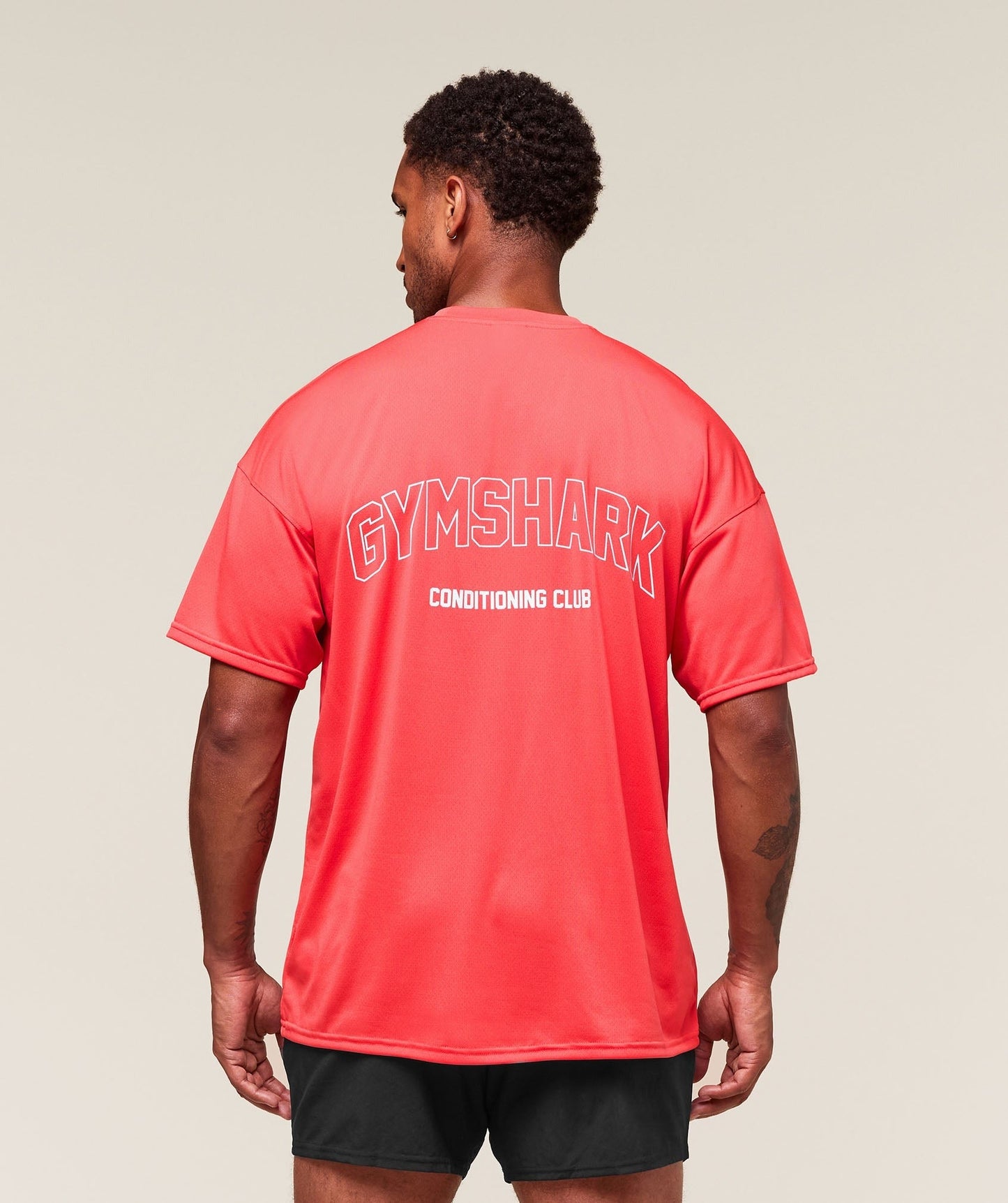 Gymshark Hybrid Athlete T-Shirt - Coral Red