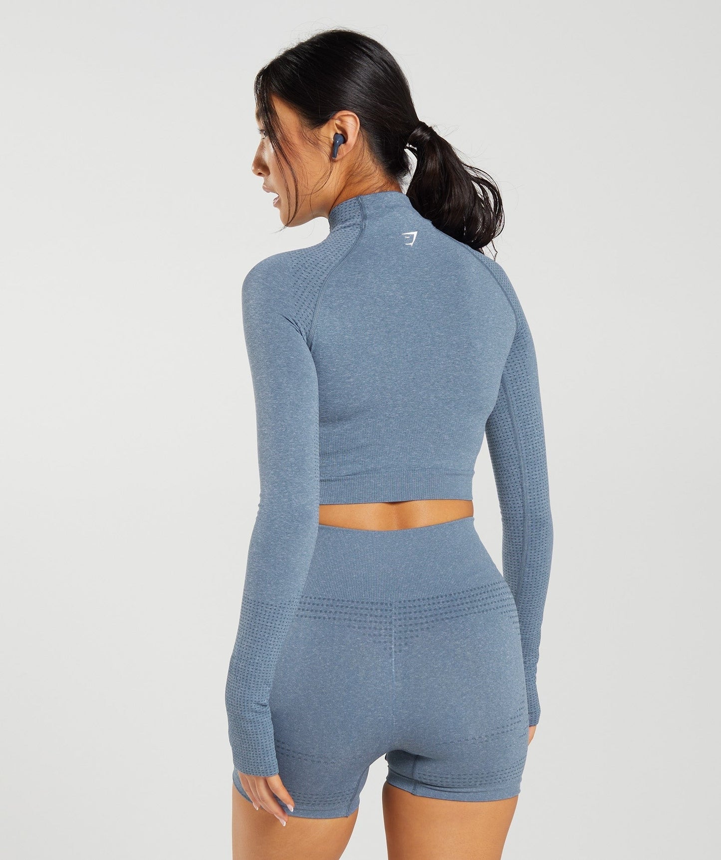 Gymshark Vital High Neck Midi Top - Evening Blue