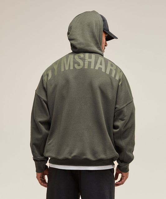 Gymshark Power Zip Up Hoodie - Strength Green