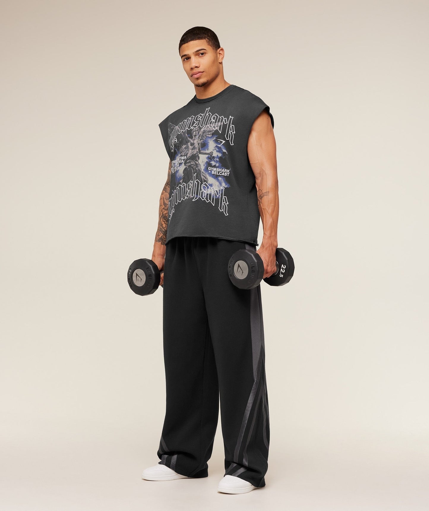Gymshark x Carlos Belcast Cut off Tee - Grey
