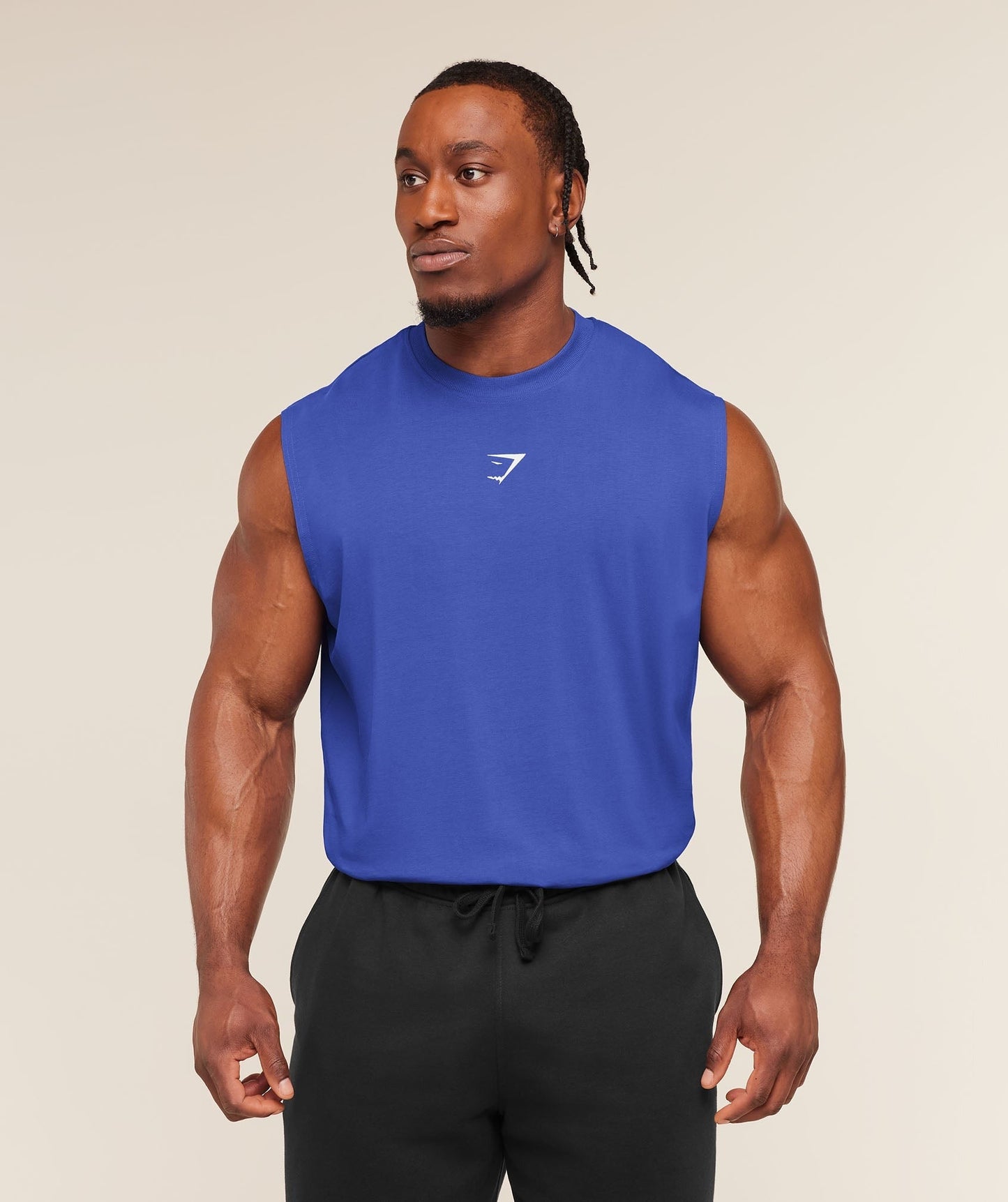 Gymshark Power Cut Off Tank - Force Blue