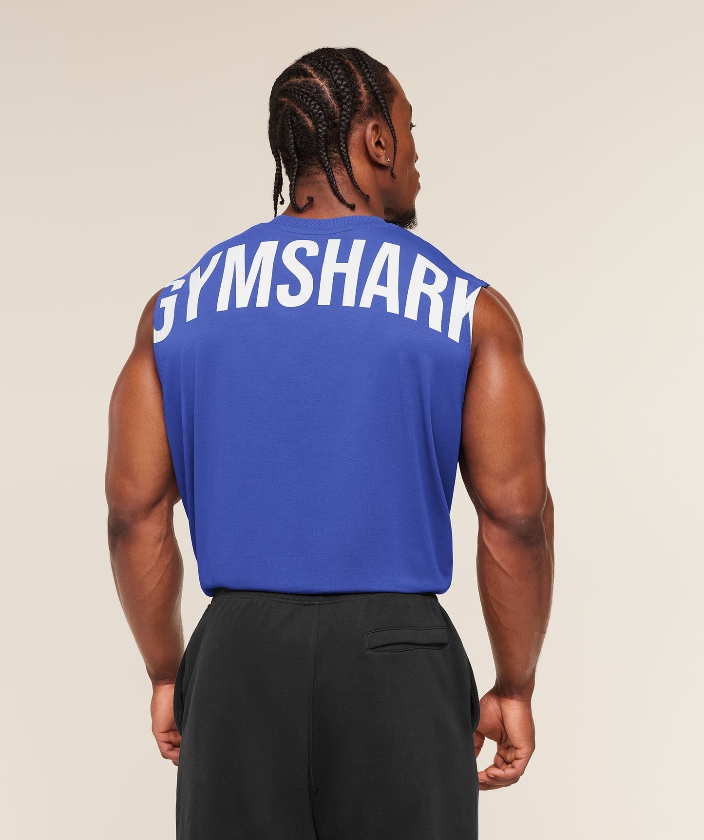 Gymshark Power Cut Off Tank - Force Blue