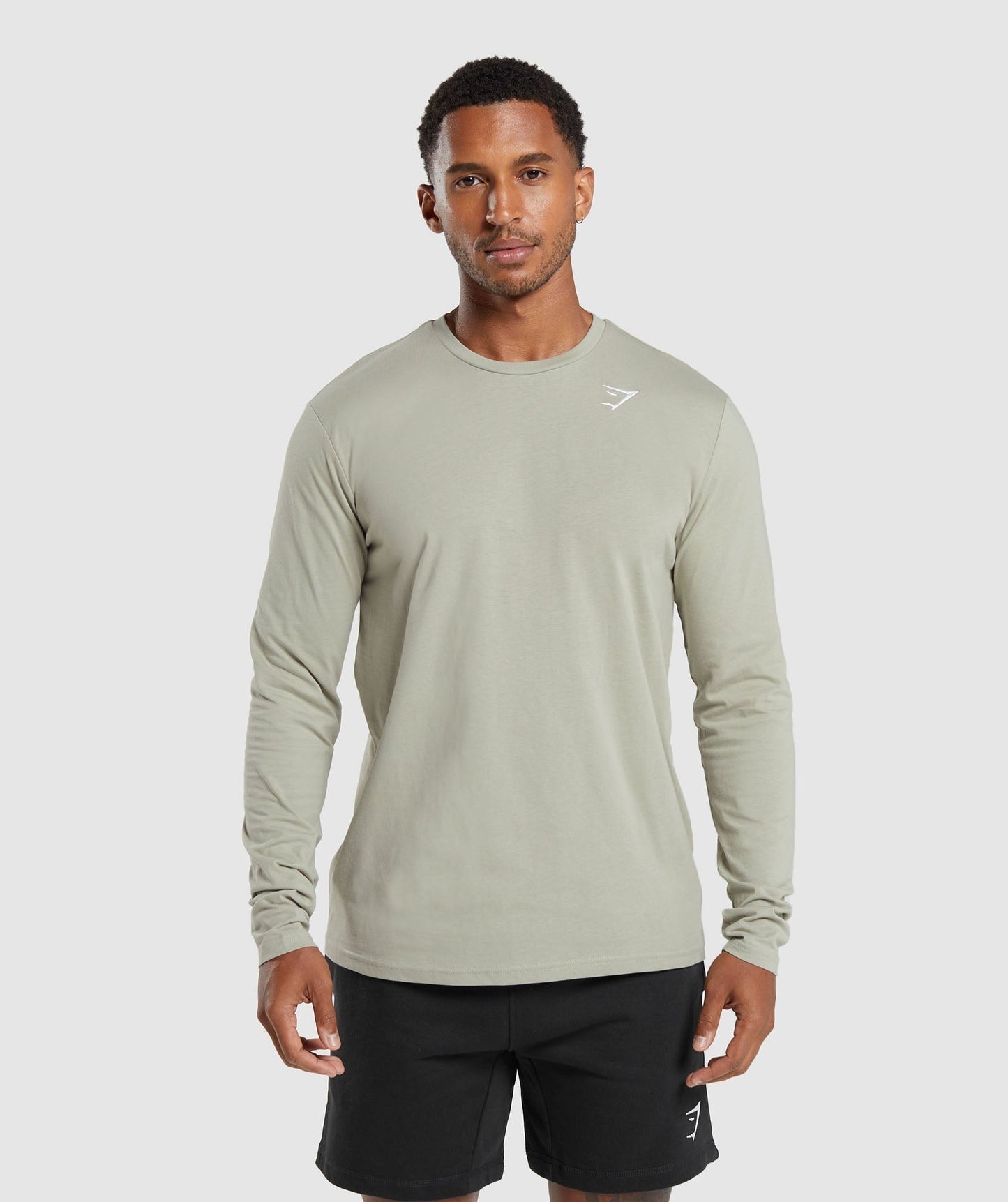Gymshark Crest Long Sleeve T-Shirt - Stone Grey