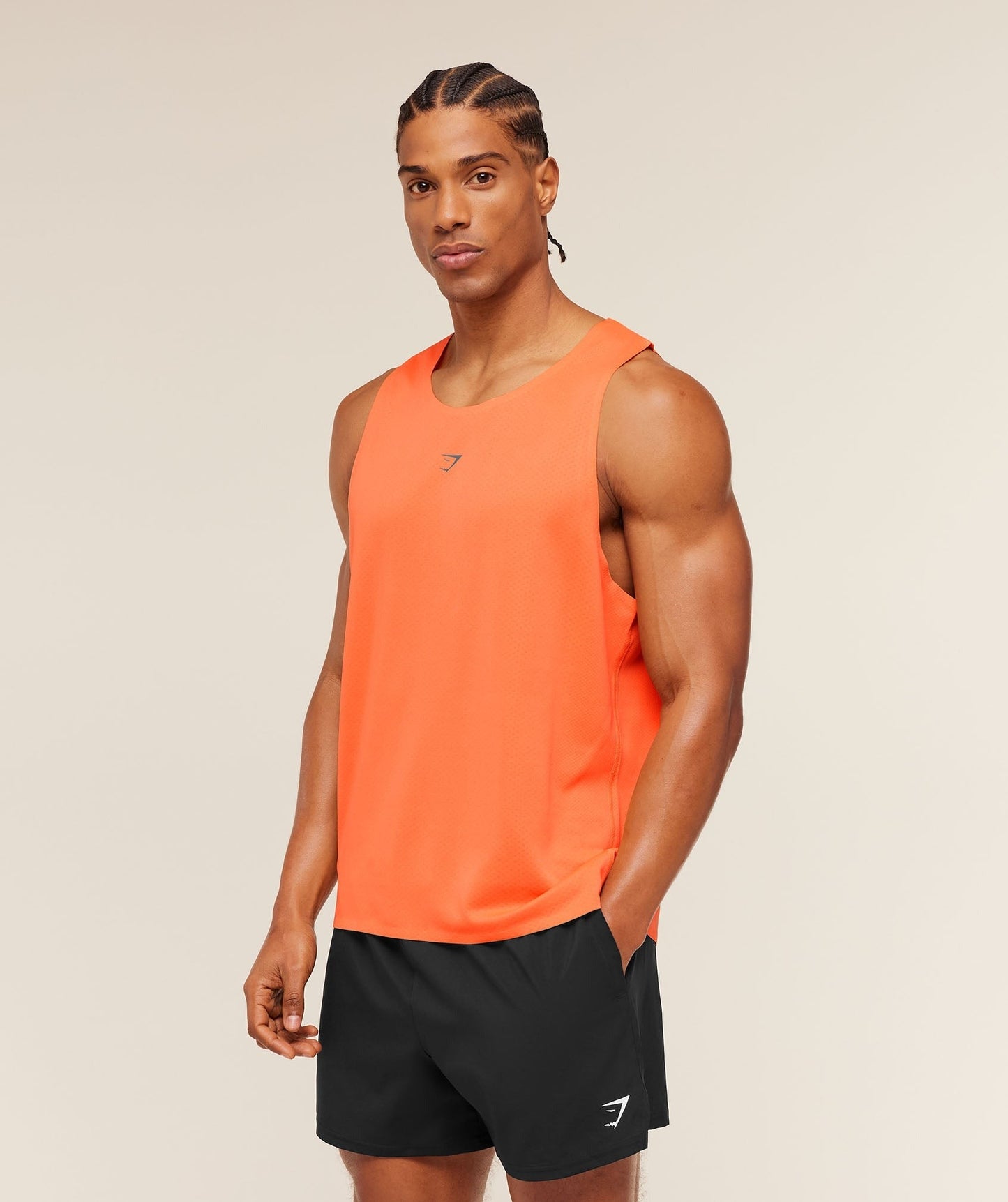 Gymshark Hybrid Engineered Jacquard Tank - Dayglow Peach