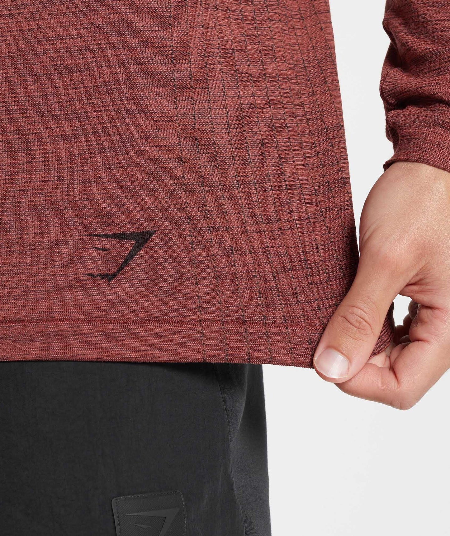 Gymshark Retake Seamless Long Sleeve T-Shirt - Rose Brown/Black Marl