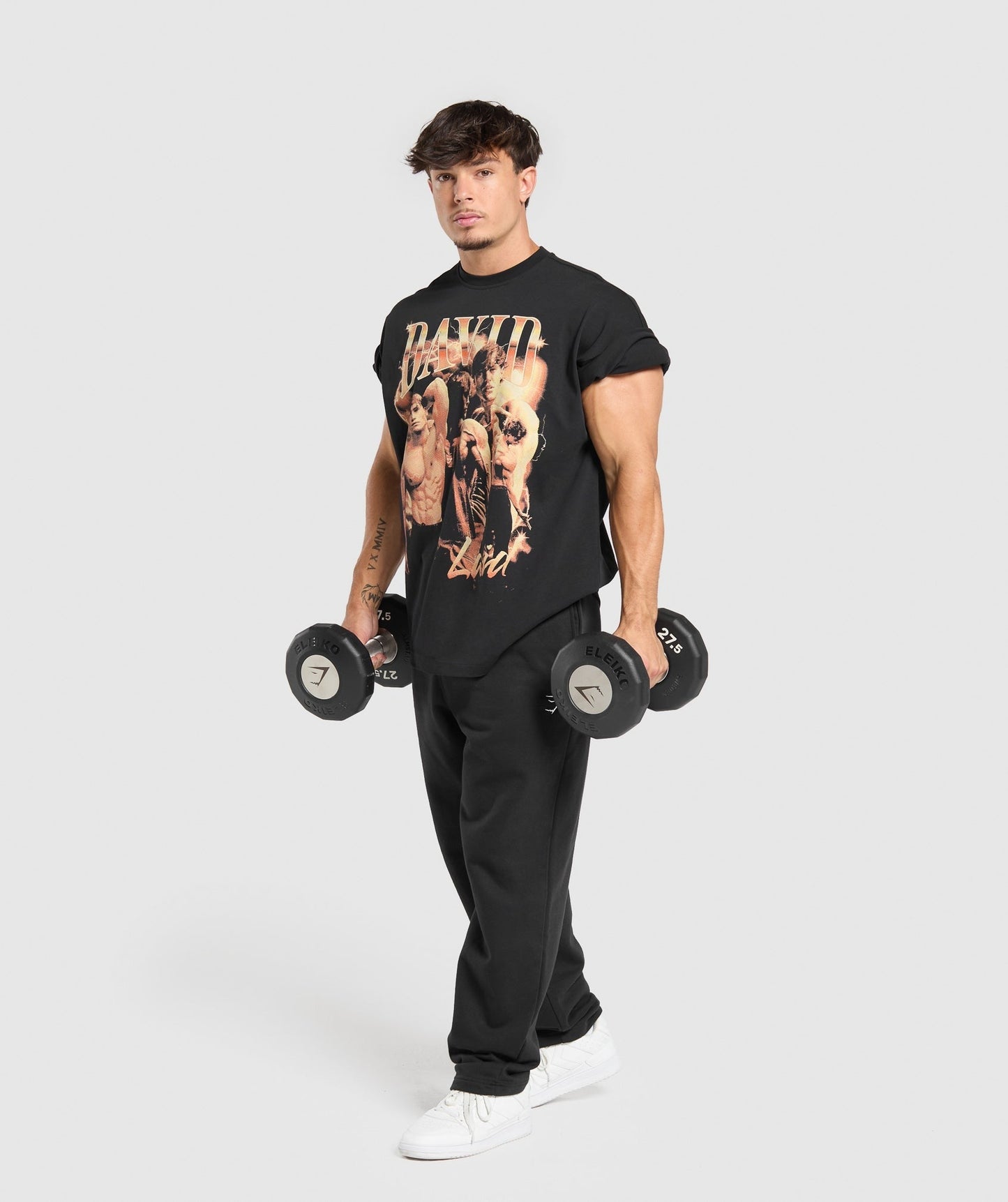 Gymshark David Bootleg Graphic T-Shirt - Black