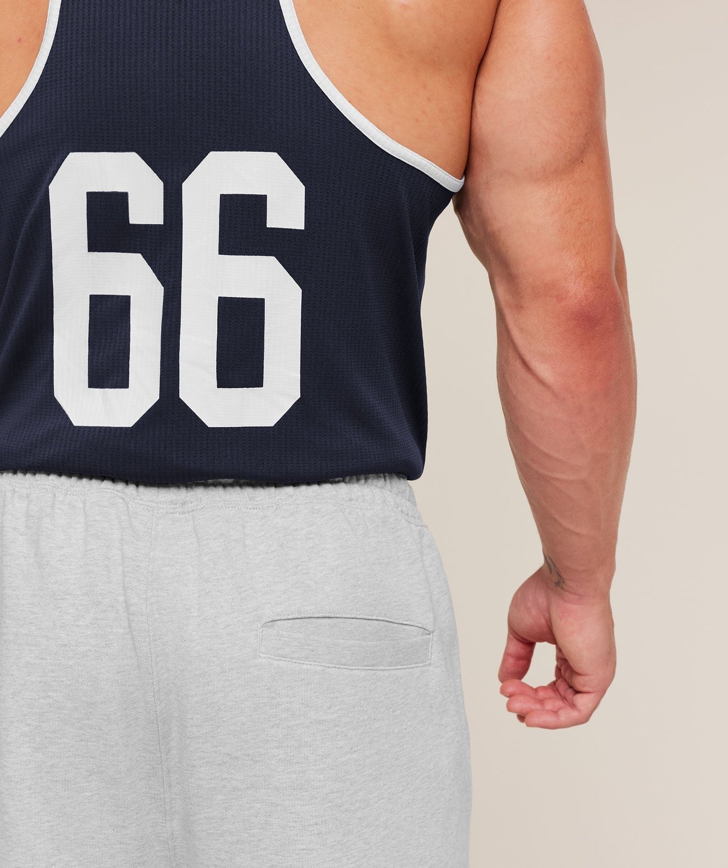 Gymshark Retro Collegiate Graphic Wide Leg Pants - Bros Soft Grey Marl