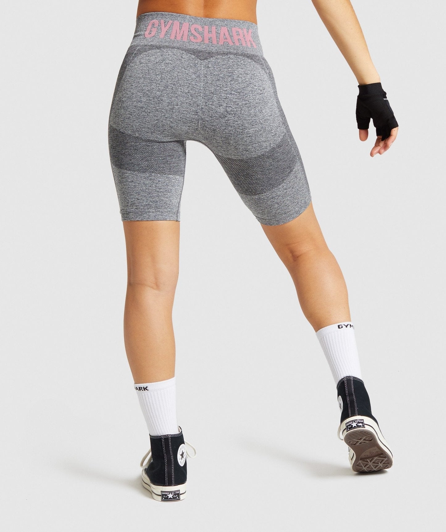 Gymshark Flex Cycling Shorts - Charcoal Marl/Pink