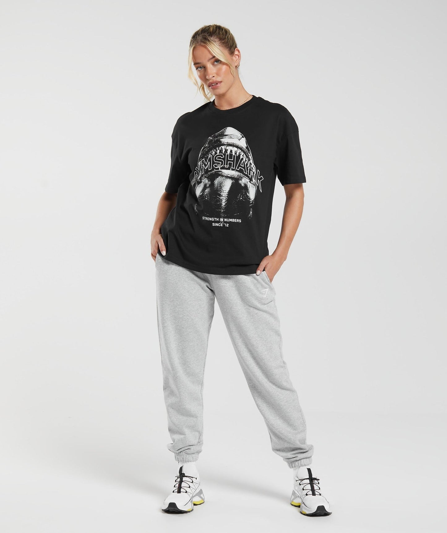 Gymshark Shark Attack Oversized T-Shirt - Black
