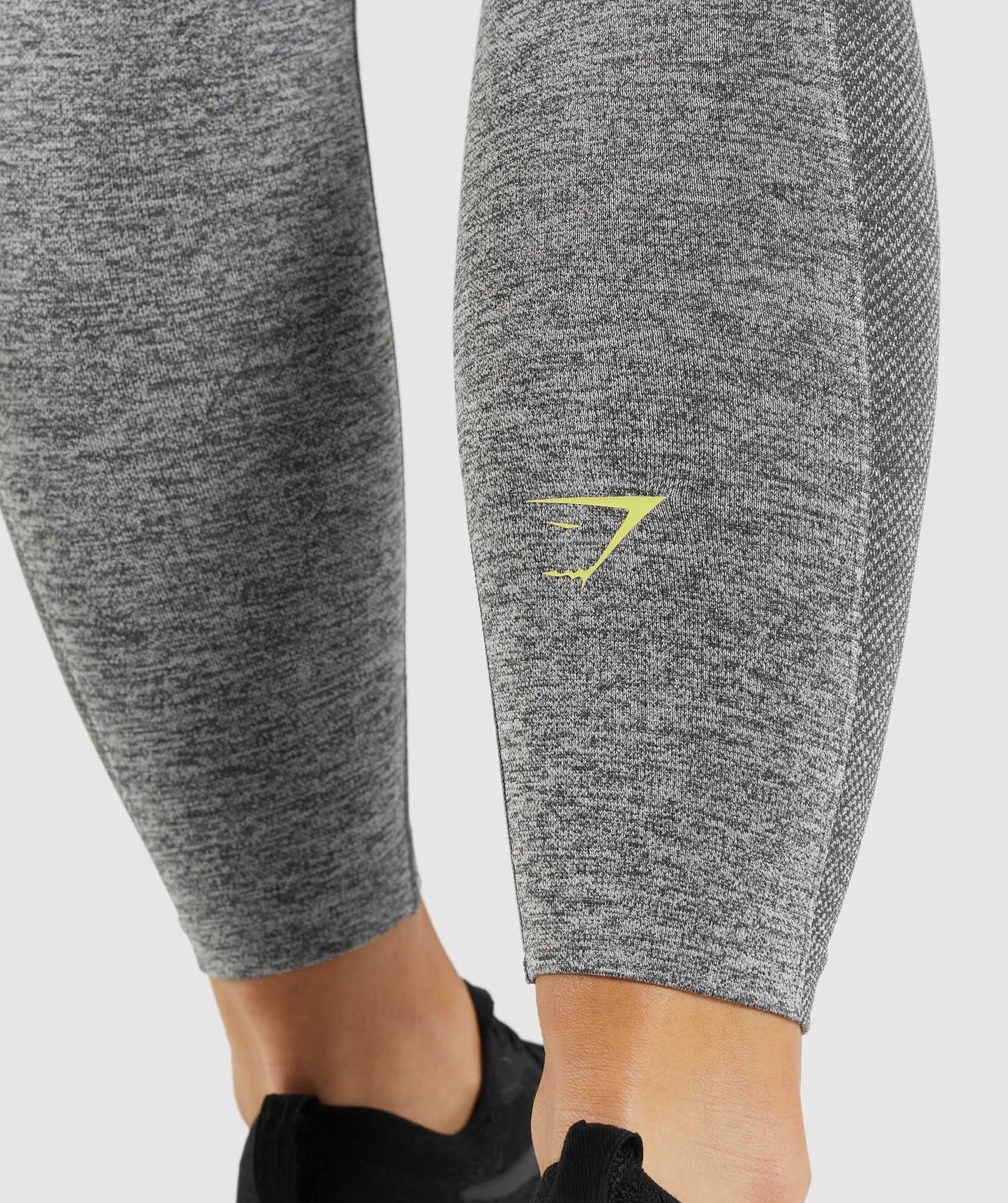 Gymshark Flex Low Rise Leggings - Charcoal Marl/Glitch Yellow