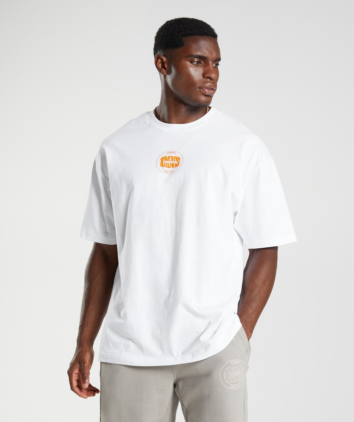 Gymshark GS10 Year Oversized T-Shirt - White
