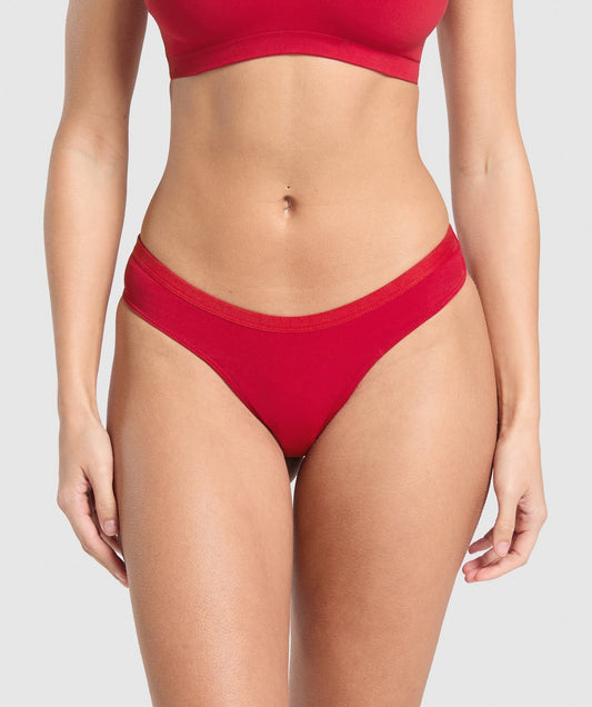 Gymshark Seamless Dipped Front Thong - Carmine Red