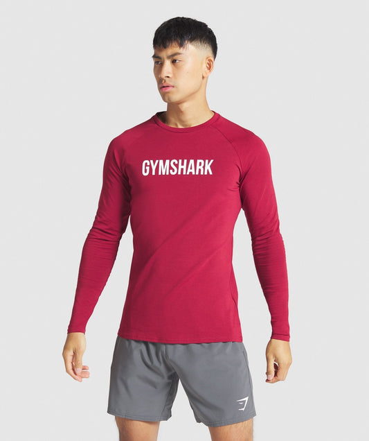 Gymshark Apollo Long Sleeve T-Shirt - Burgundy