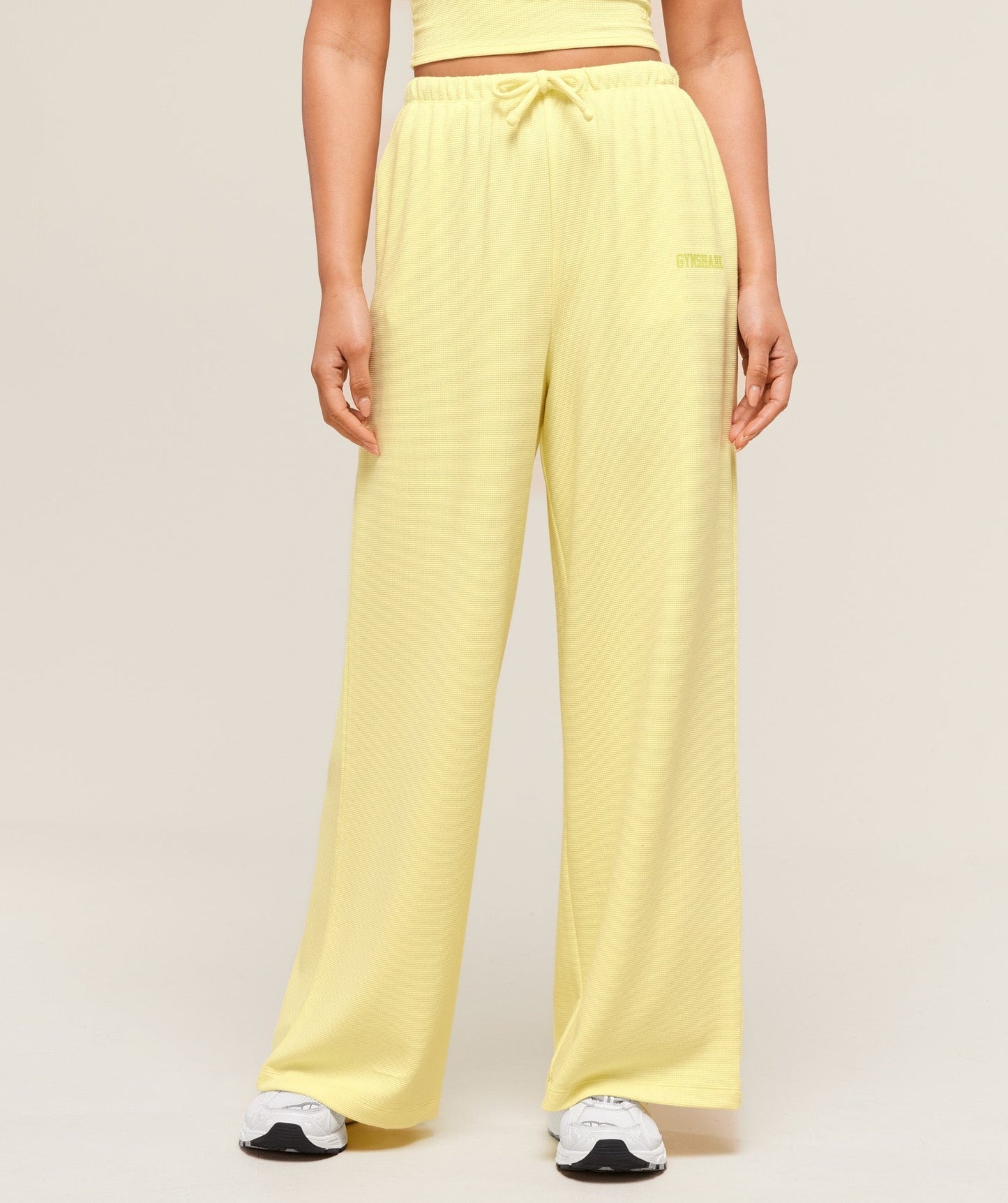 Gymshark Waffle Wide Leg Pants - Refresh Yellow