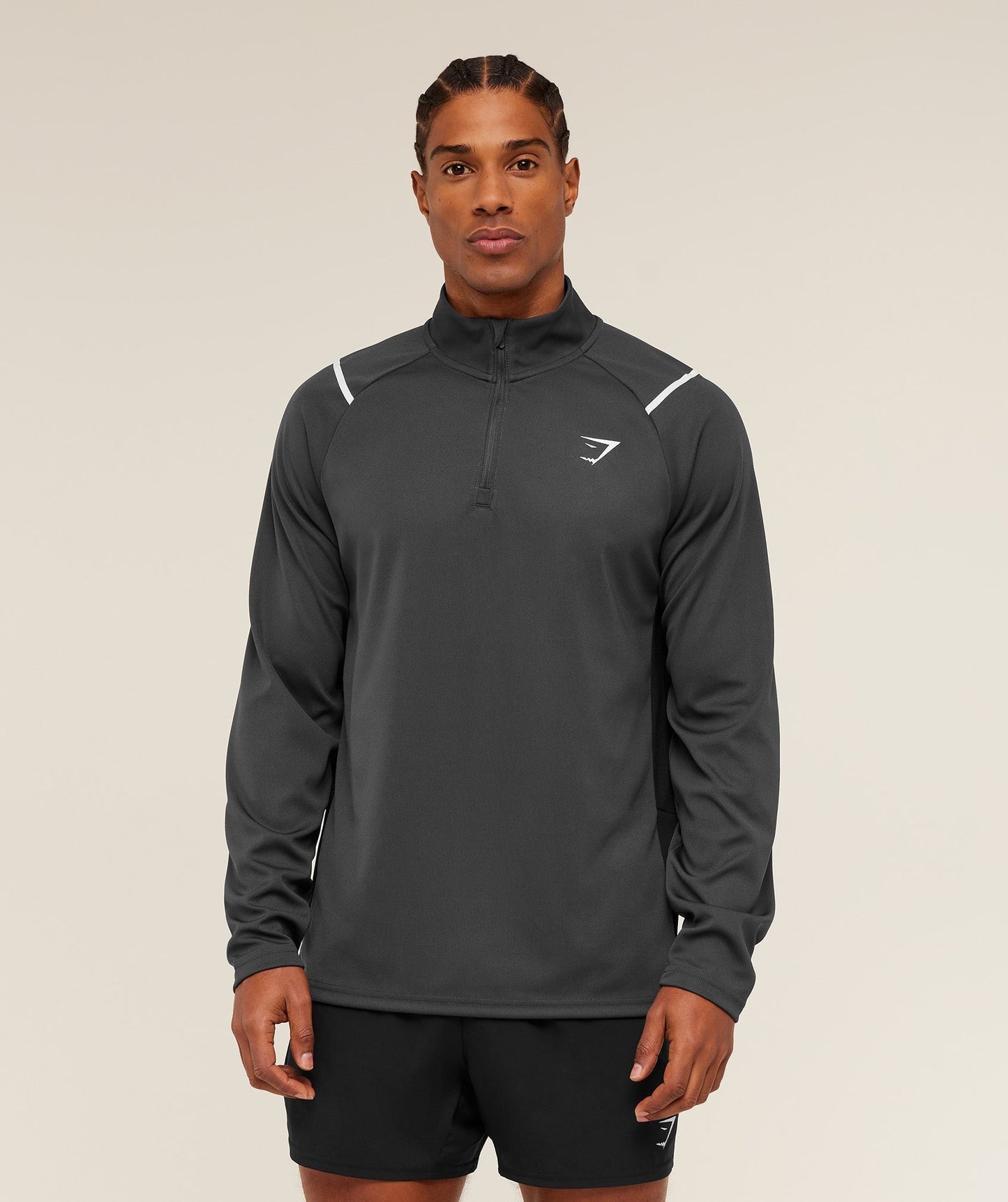 Gymshark Arrival Contrast 1/4 Zip - Grey/Black