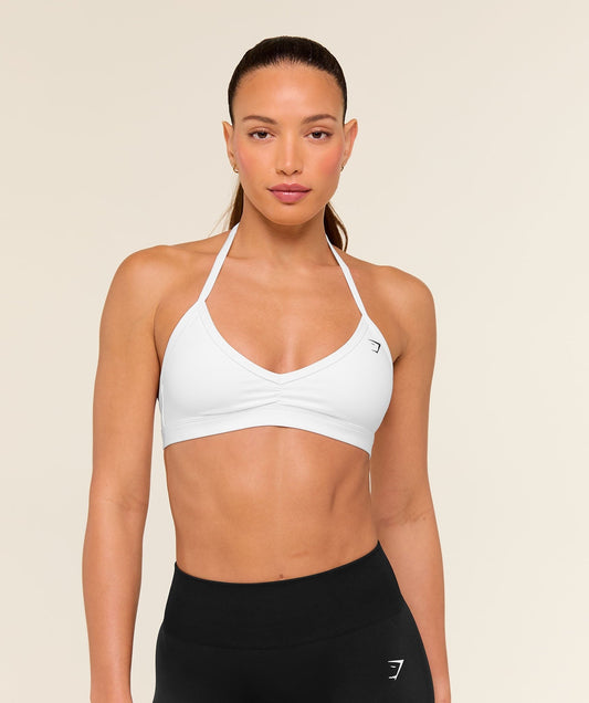 Gymshark Minimal Halterneck Sports Bra - White