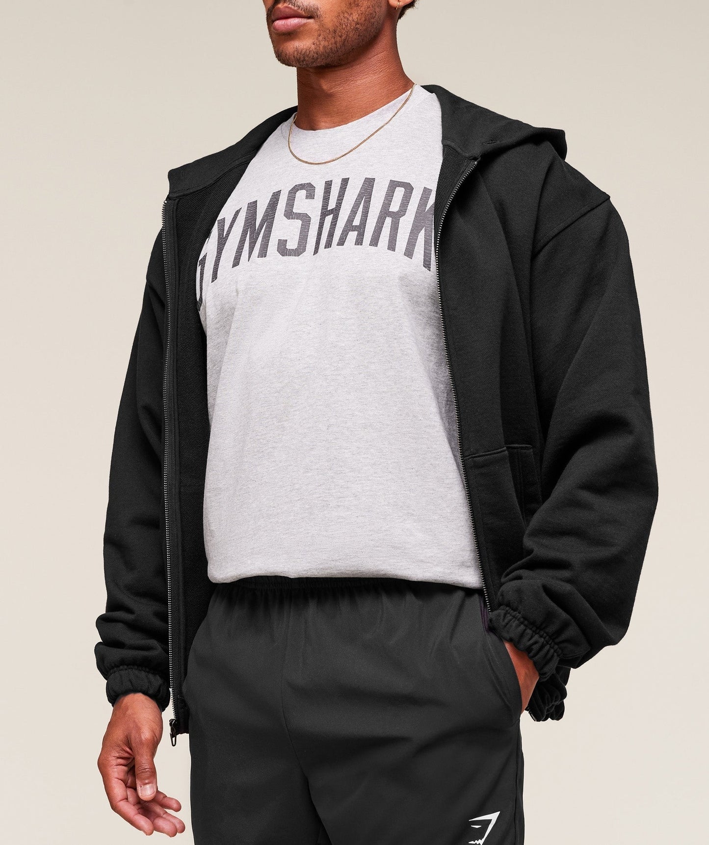 Gymshark Worn Graphic T-Shirt - Light Grey Core Marl