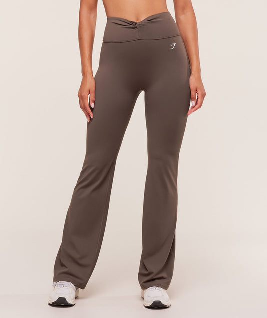 Gymshark Twist Front Straight Leg Leggings - Walnut Brown