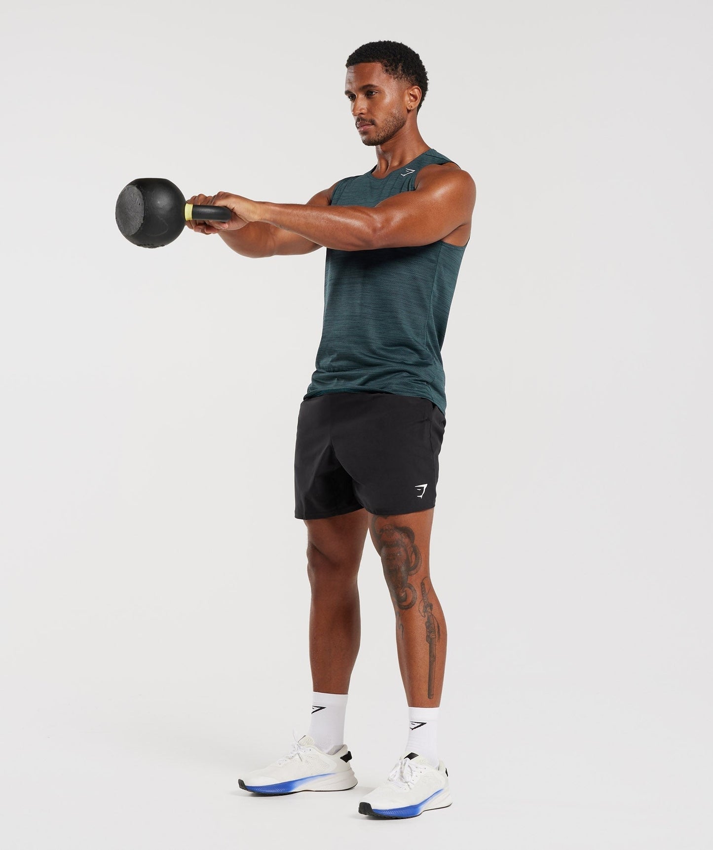 Gymshark Arrival Marl Tank - Navy/Smokey Teal Marl