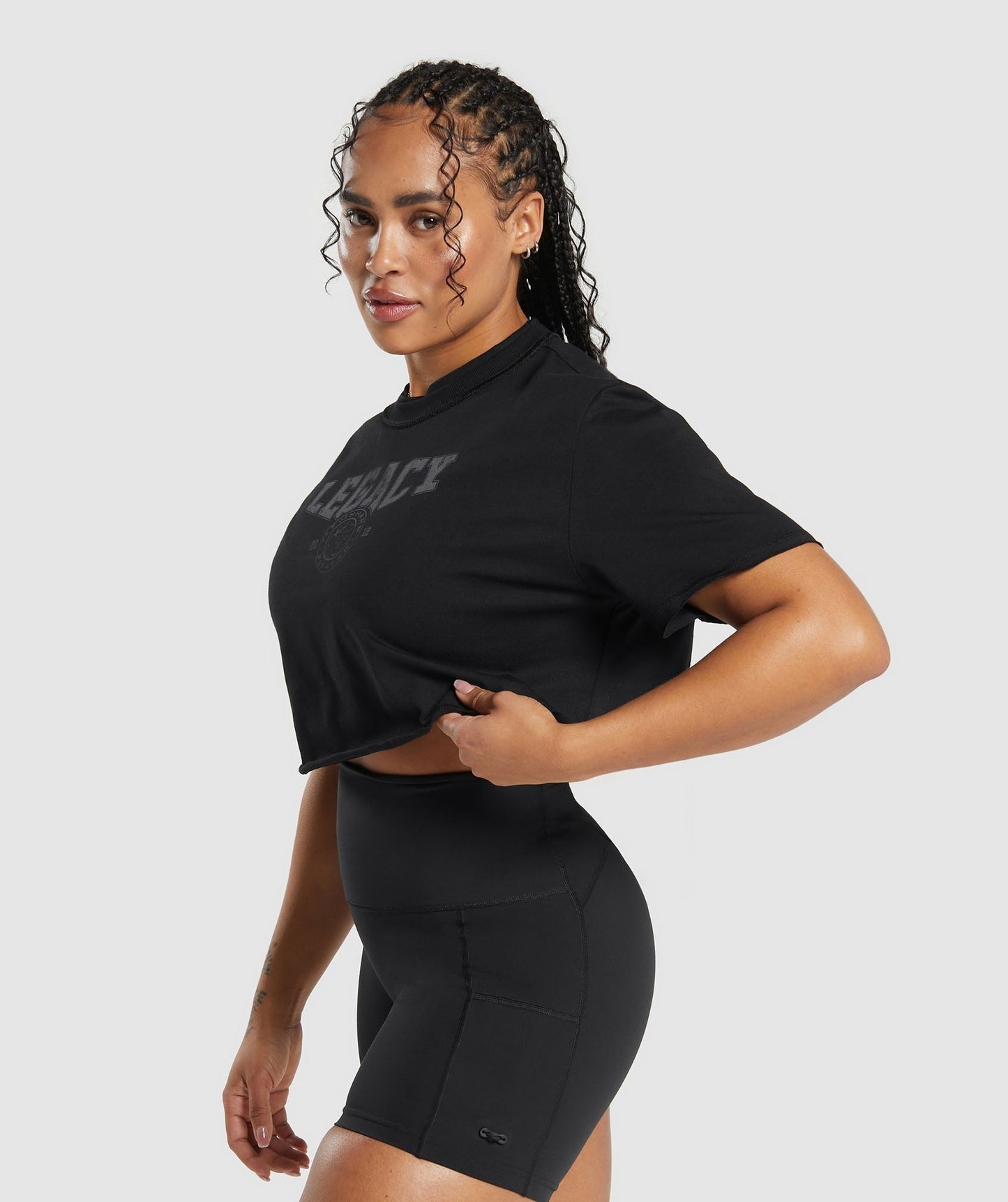 Gymshark Legacy Graphic Crop Top - Black