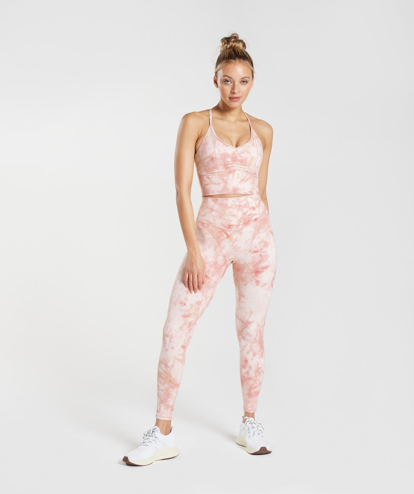 Gymshark Elevate Spray Dye Leggings - White/Misty Pink/Scandi Pink