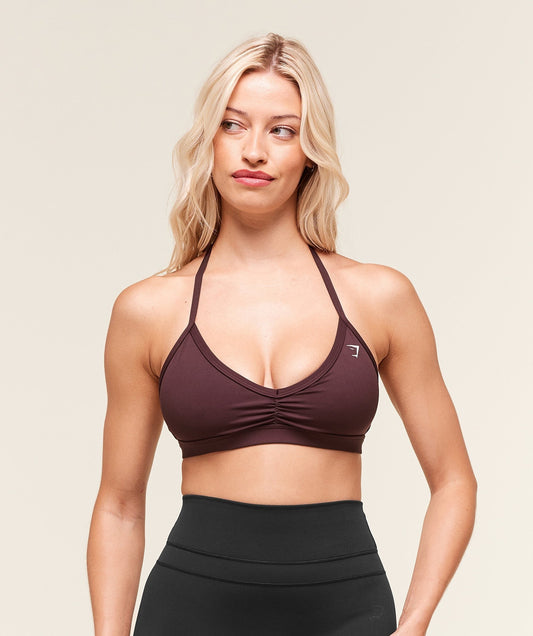 Gymshark Minimal Halterneck Sports Bra - Cherry Purple