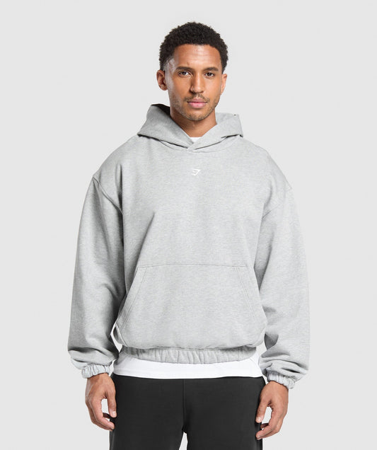 Gymshark Rest Day Essentials Hoodie - Light Grey Core Marl