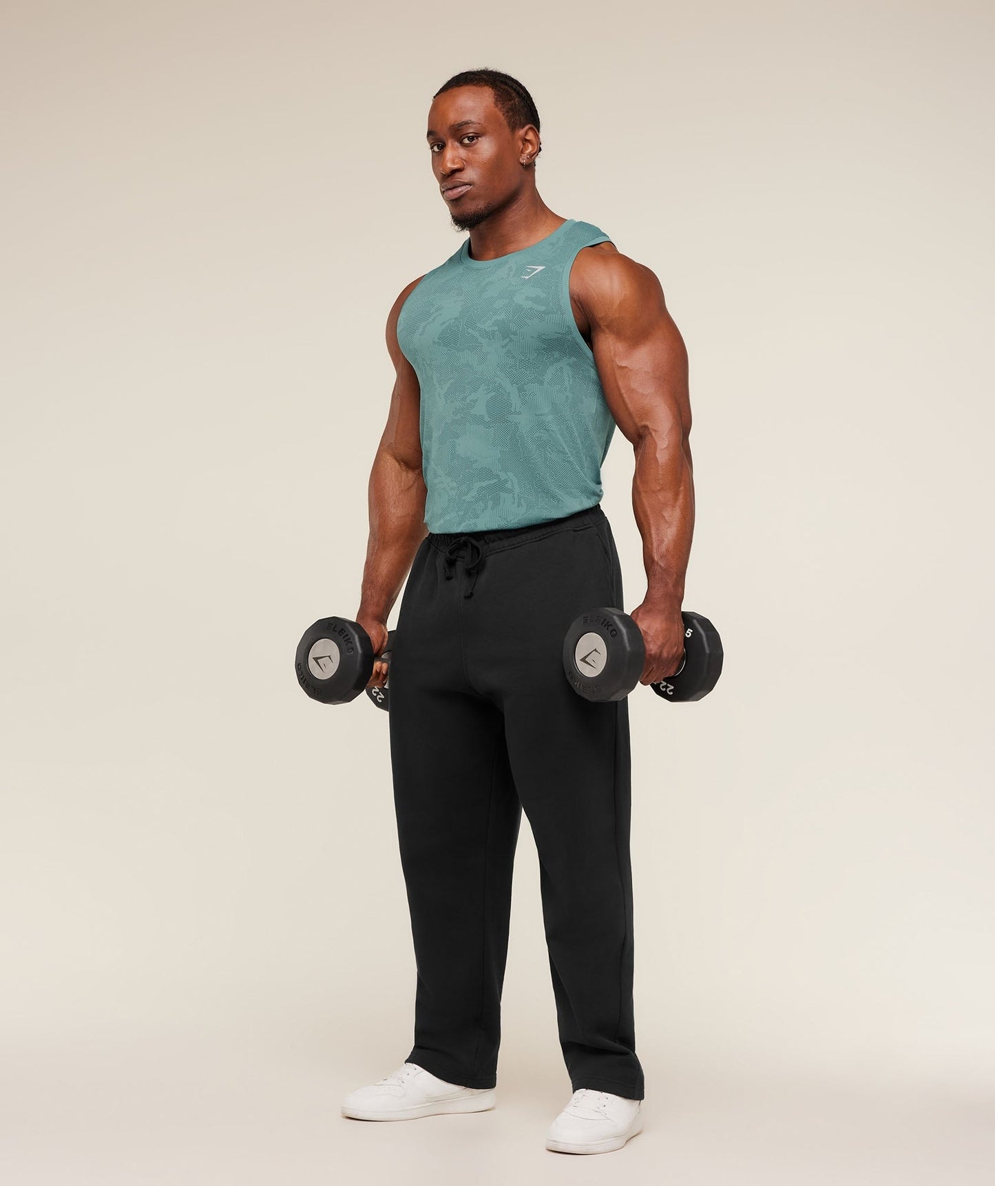 Gymshark Geo Seamless Tank - Storm Blue / Stealth Blue