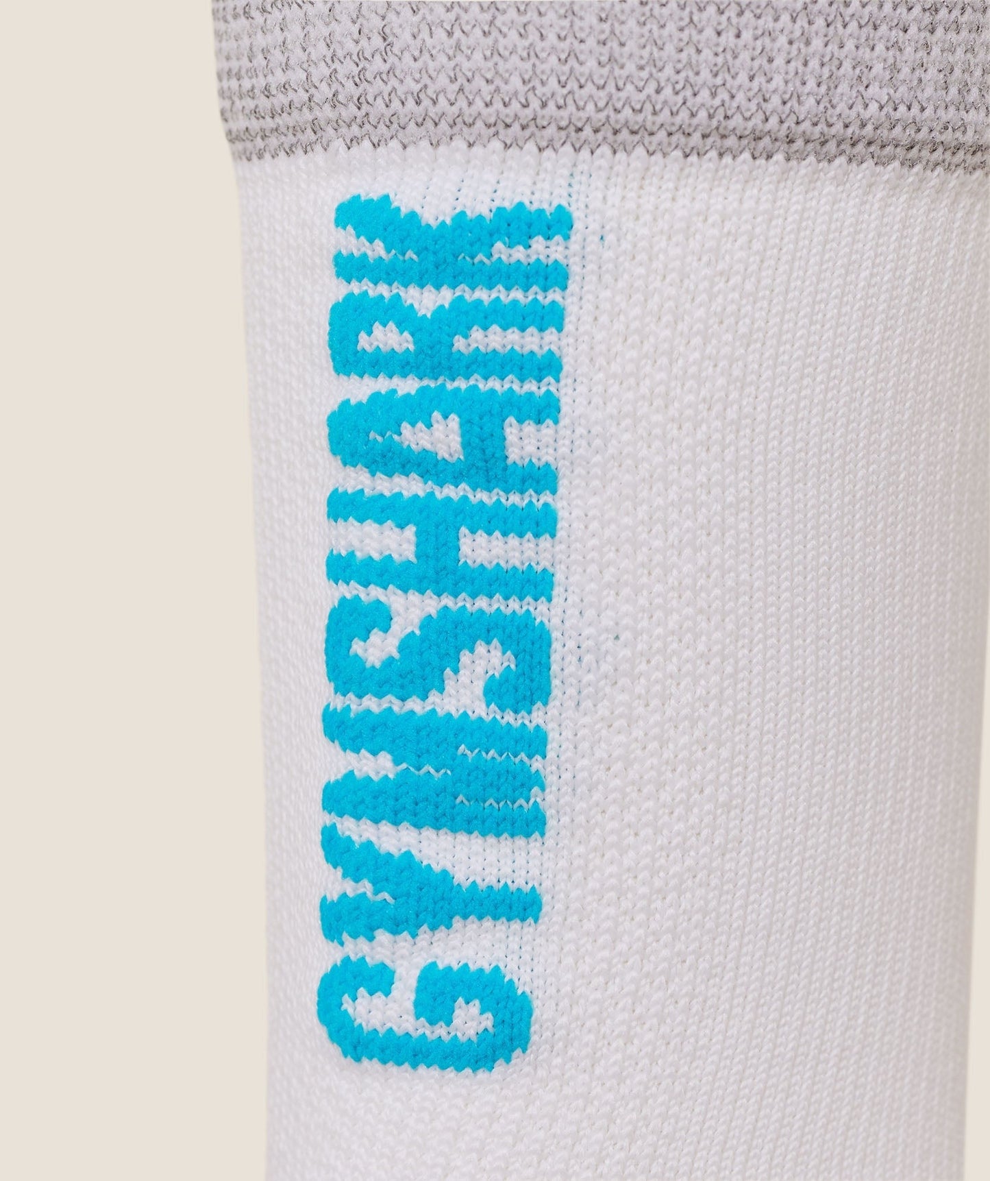 Gymshark Running Elite Crew Sock Single - White/Brand Blue/Sour Pink