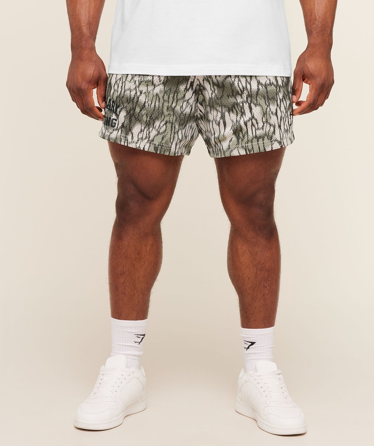 Gymshark Lifting Mesh 5" Shorts - Pebble Grey