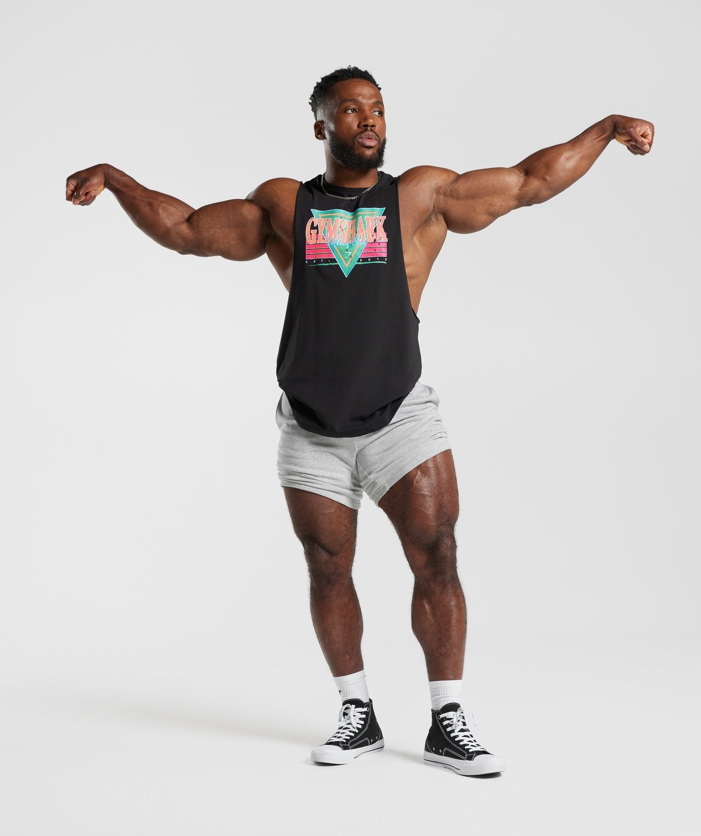 Gymshark Retrowave Drop Arm Tank - Black