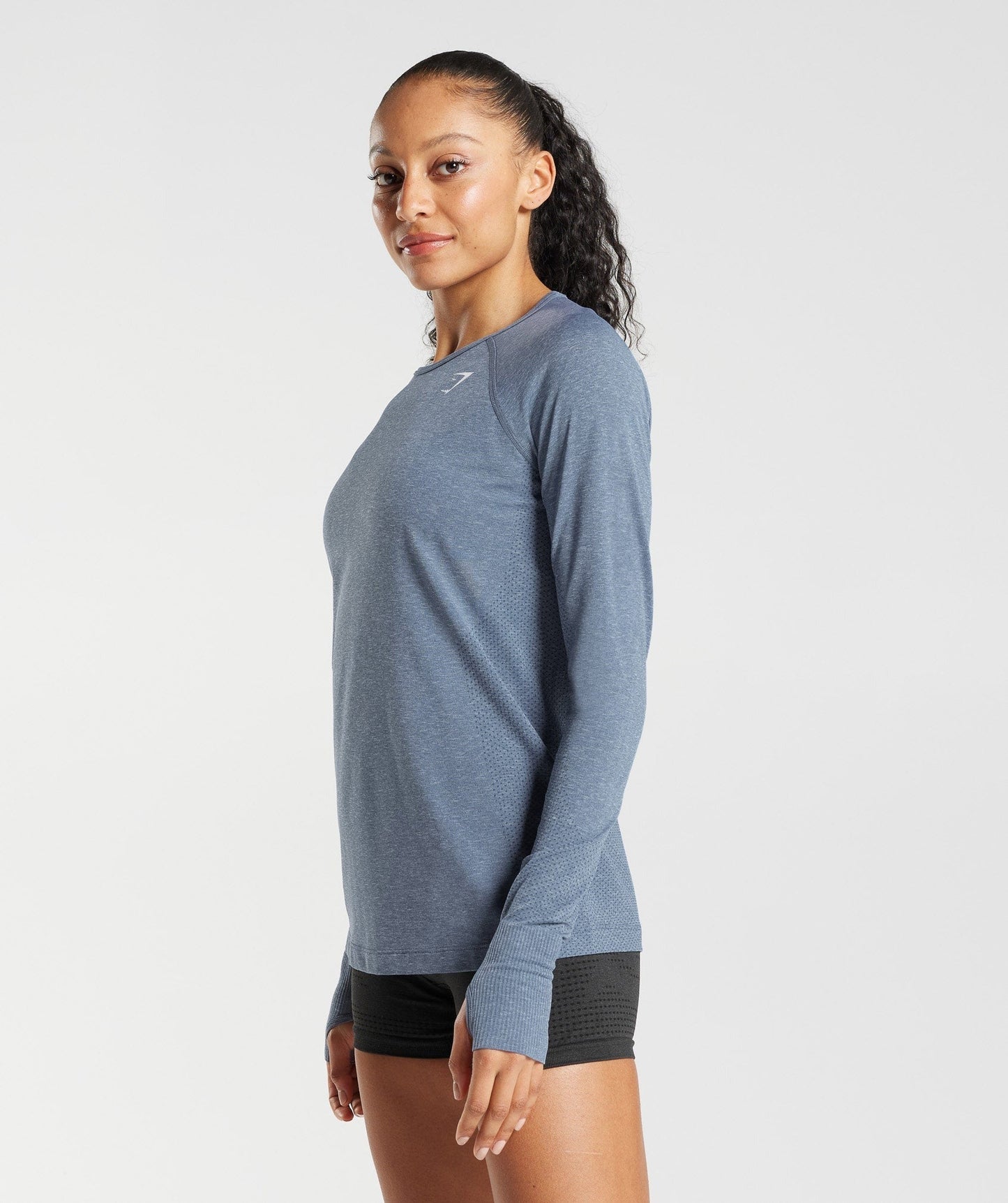 Gymshark Vital Light Long Sleeve Top - Evening Blue Marl