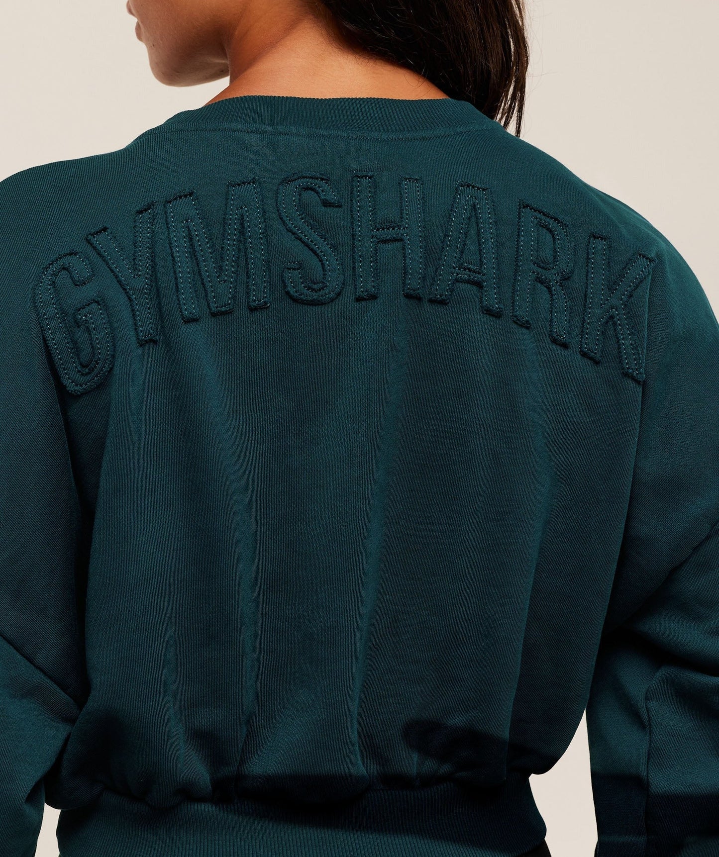 Gymshark Power Washed Sweat Top - Deep Petrol Blue/Acid Wash Small Ball